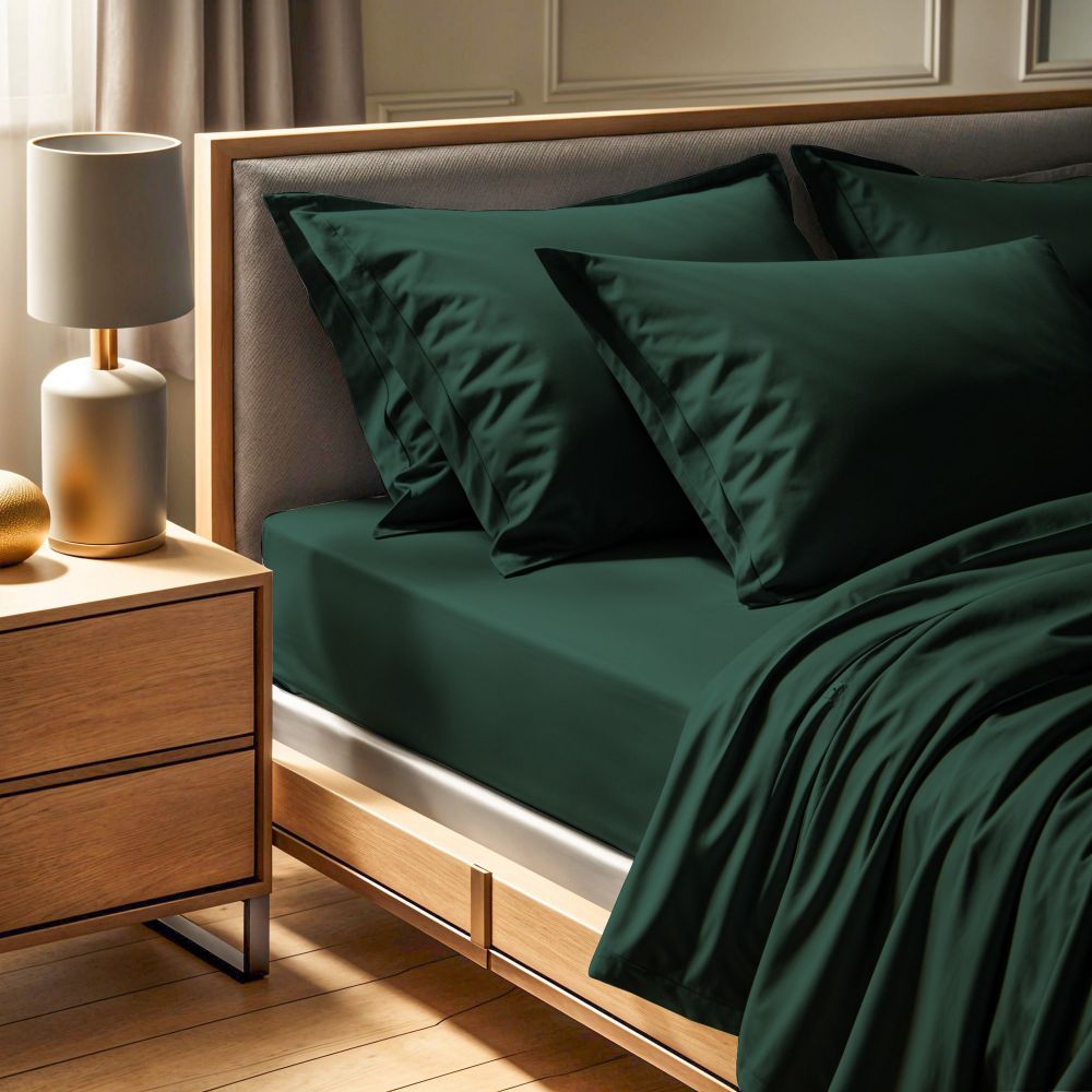 Ranforce Double XL Fitted Sheet Tonne Verte - Tamno Zelena slika 1
