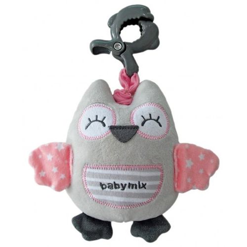 Baby Mix plišana glazbena igračka - Owl Grey & Pink slika 1