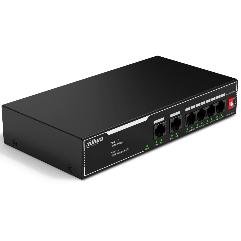 Dahua 6-Port Unmanaged Gigabit PoE Switch with 4-Port PoE slika 1