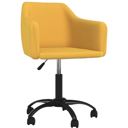 Okretna uredska stolica žuta baršunasta slika 11