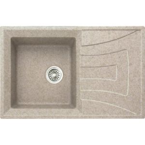 Inter Ceramic sudoper usadni pravokutni sa desnim ocjeđivačem 50x78x20 cm + sifon, granit pijesak
