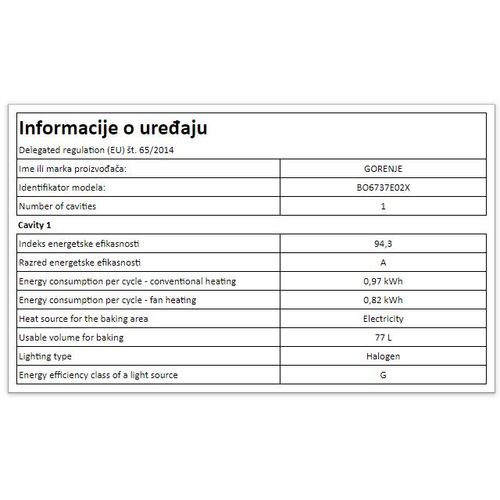 Gorenje BO6737E02X Ugradna multifuncionalna rerna, Inox  slika 2