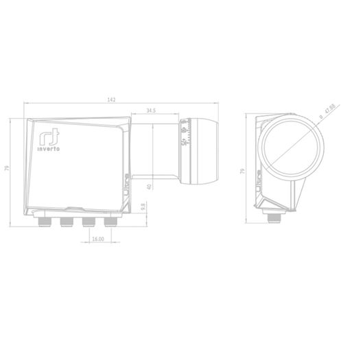 Inverto LNB Quad, šum 0,2 dB, Ultra, DVB-S2 ( HD - UHD ) - IDLT-QDL412-ULTRA-OPN slika 2