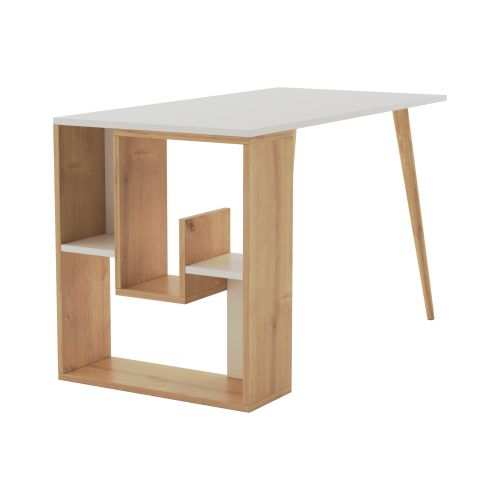 Sally - White, Oak WhiteOak Study Desk slika 4