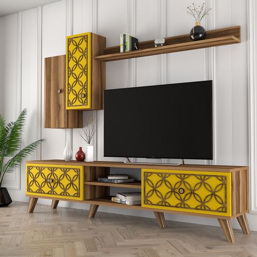 Woody Fashion TV jedinica, Class S - Walnut, Yellow slika 2