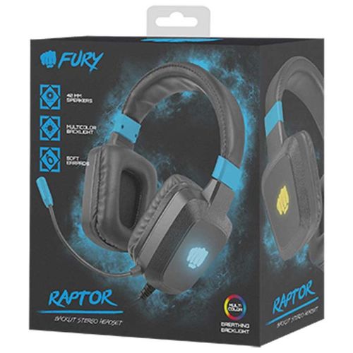 Natec NFU-1584 FURY RAPTOR, Gaming Headset with Volume Control, 3.5mm Stereo, LED Backlit (USB), Black/Blue slika 4