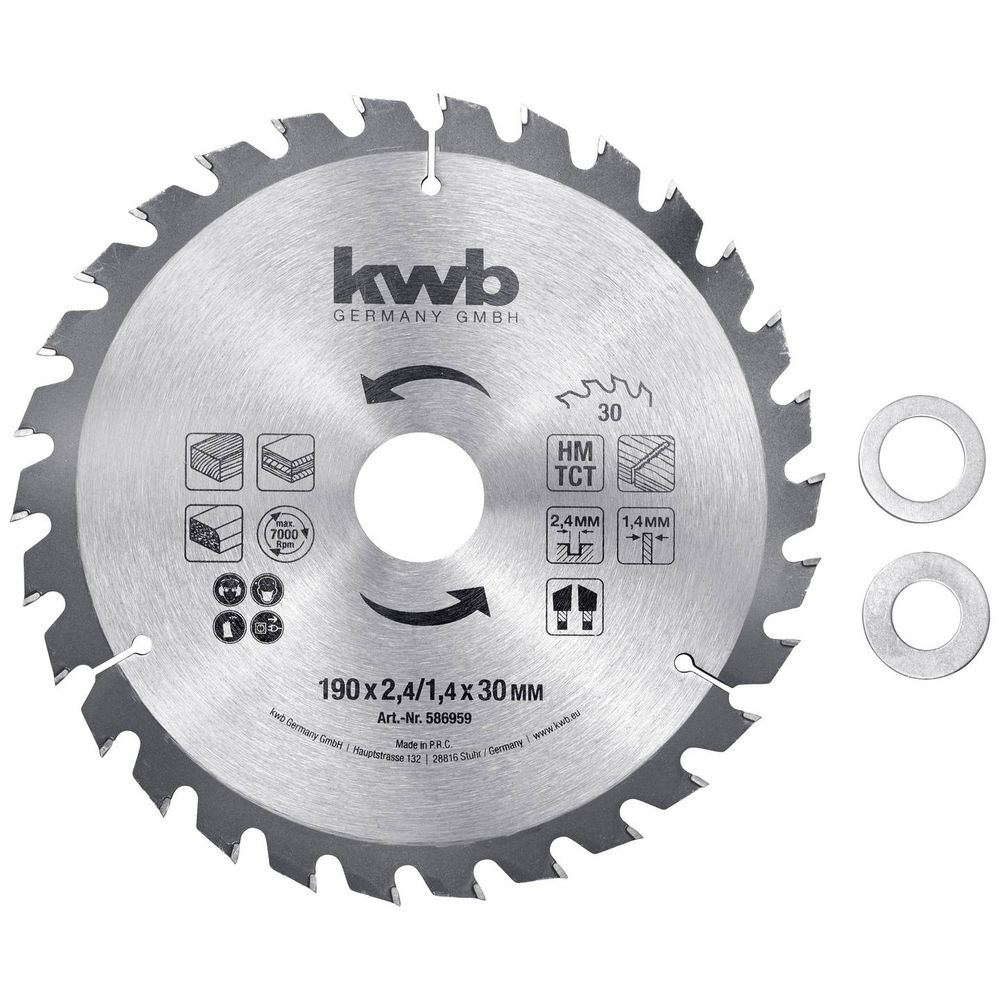 KWB rezni list 190 x 30/20/16 mm, 30 z, carbid slika 1