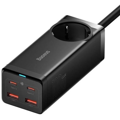 Baseus produžna utičnica/kp gan3 pro desk 2x usb-a/2x usb-c + kabel c-c 100w black slika 1