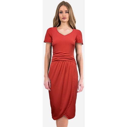 Slim haljina na preklop - crvena slika 1