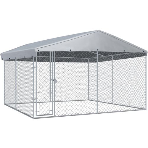 Vanjski kavez za pse s krovom 382x382x225 cm slika 14