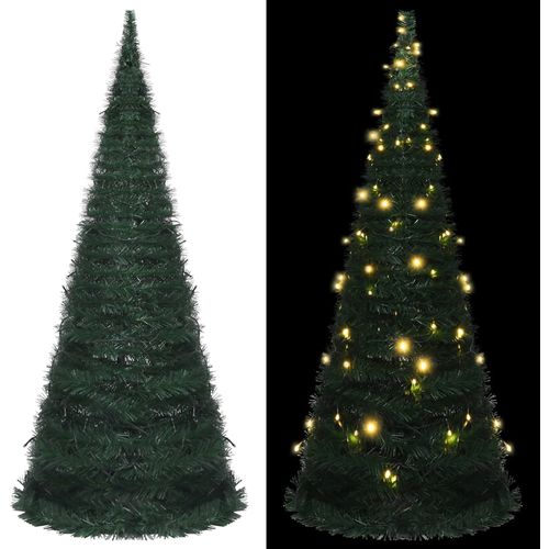 Prigodno umjetno božićno drvce s LED svjetlima zeleno 210 cm slika 1