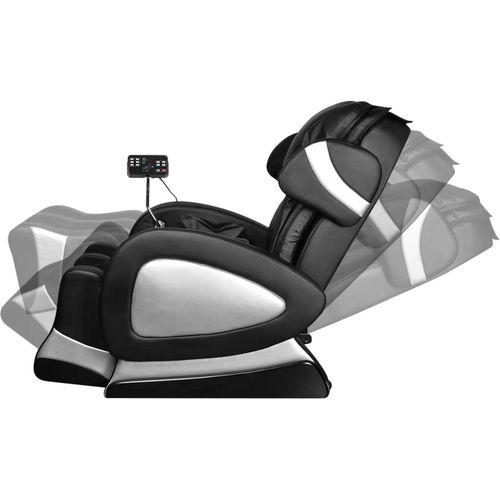 Masažna fotelja od umjetne kože crna sa ekranom slika 56