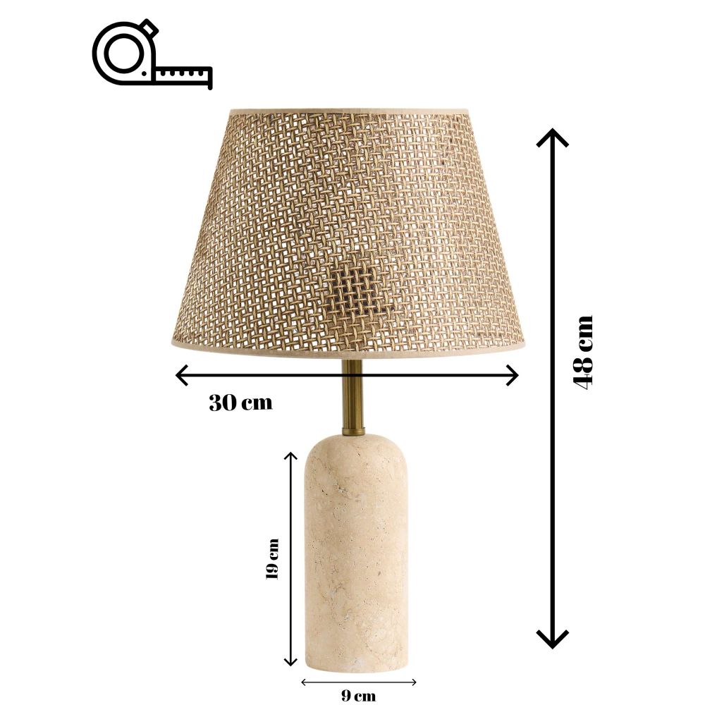 Lampa za Sto sa Hasir Sapkom - Travertin slika 9
