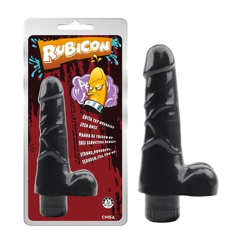 Crni vibrator sa testisima Rubicon Verve slika 1