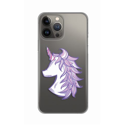 Torbica Silikonska Print Skin za iPhone 13 Pro Max 6.7 Purple Unicorn slika 1