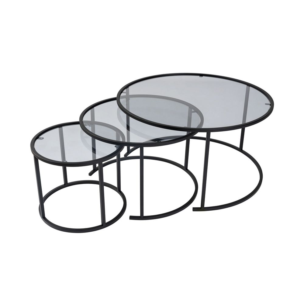 Set od 3 stolića za kafu Aurum - 80, 60, 42 -  boje crna i siva slika 6