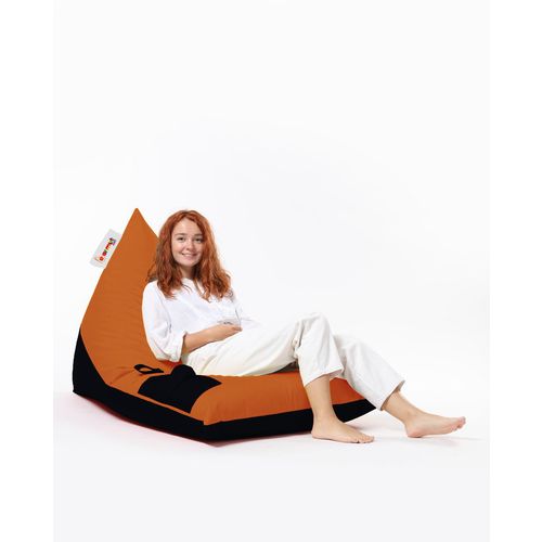Atelier Del Sofa Vreća za sjedenje, Pyramid Large Double Color Bed Pouf - Orange slika 7