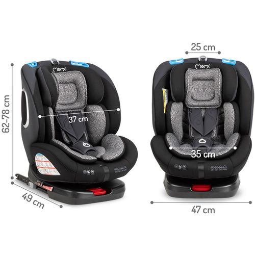 Momi Rotirajuća autosjedalica Tordi 360 0-36kg Isofix, Grey slika 16