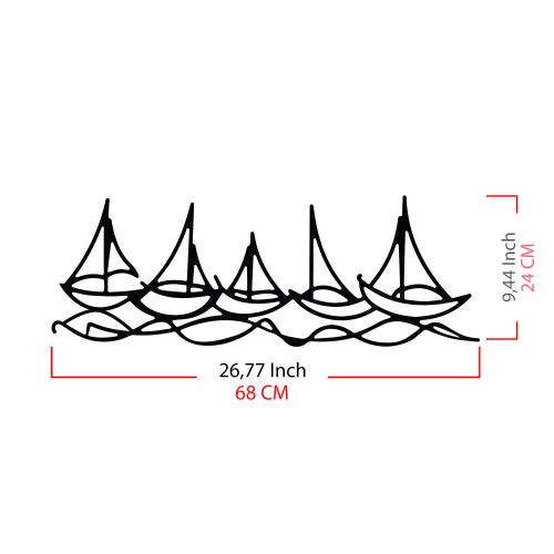 Wallity Metalna zidna dekoracija Ships In Water slika 6