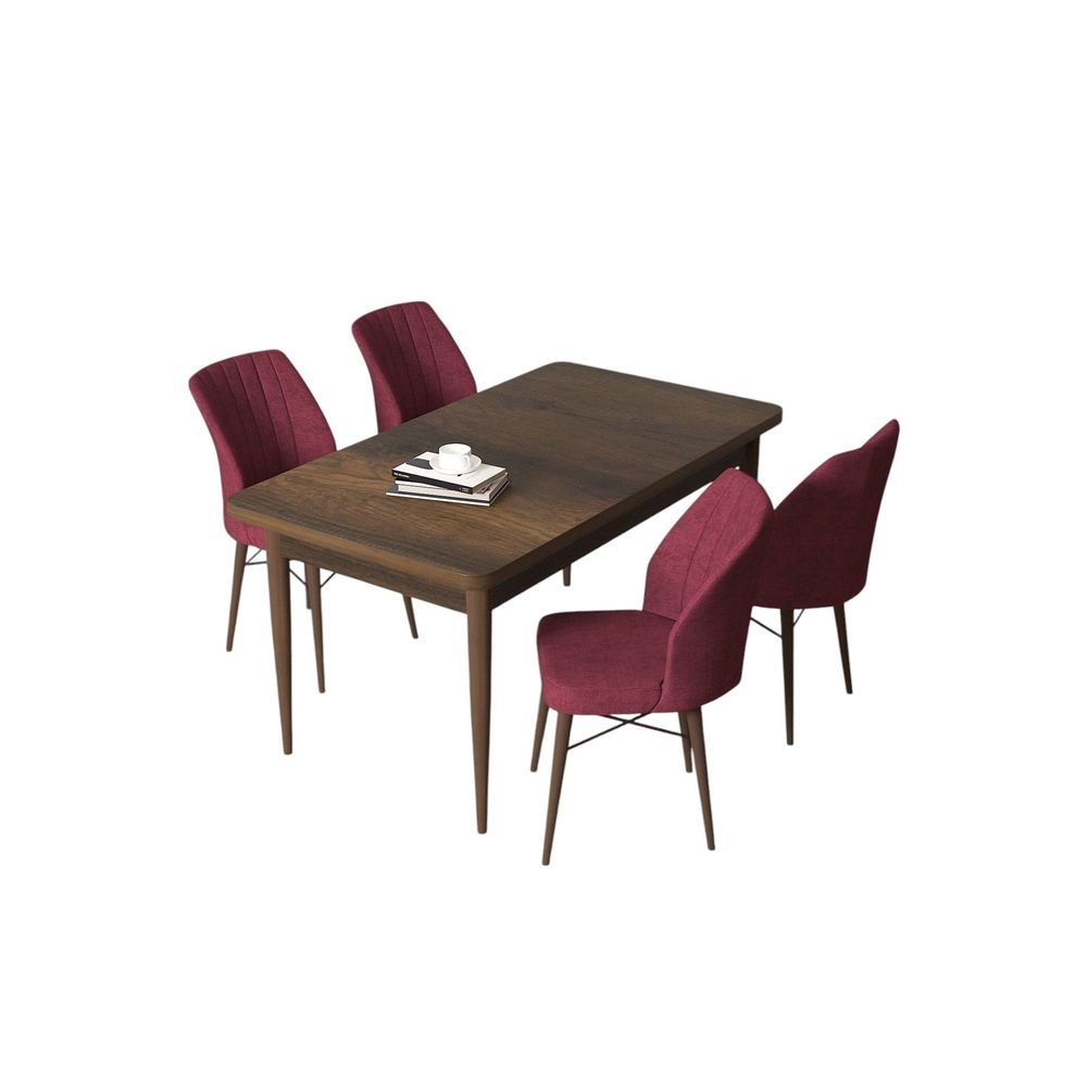 Arp - Baroque, Burgundski Barokni Set Trpezarijskog Stola i Stolica (5 Komada) slika 2