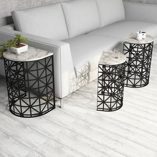 Stil - White Marble White Nesting Table (3 Pieces) slika 3