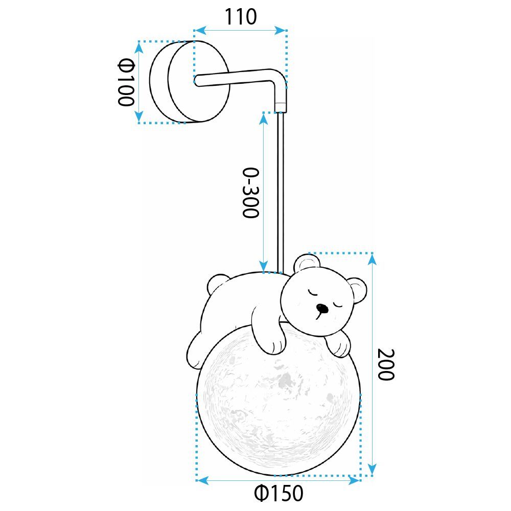 Zidna lampa Kinkiet White Bear G161-1W slika 8