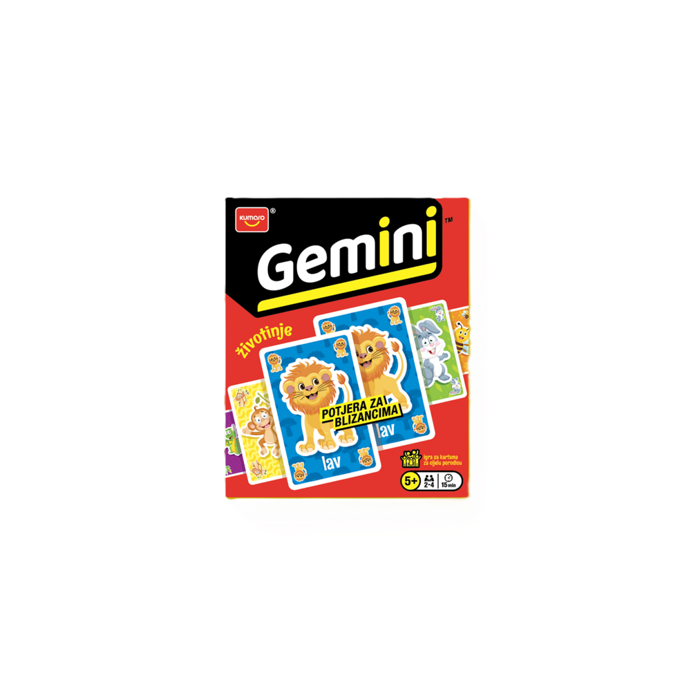 Kumaro Društvena igra sa kartama Gemini - Životinje slika 1