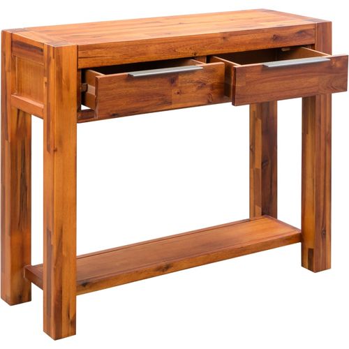 Konzolni stol od masivnog drva akacije 86 x 30 x 75 cm slika 22