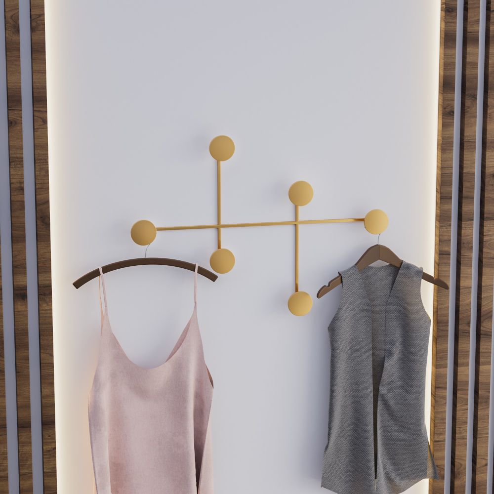 Metal wall hook Dama-A, colour: gold slika 3