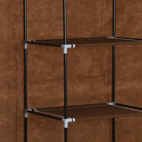 282454 Wardrobe with Compartments and Rods Brown 150x45x175 cm Fabric slika 2