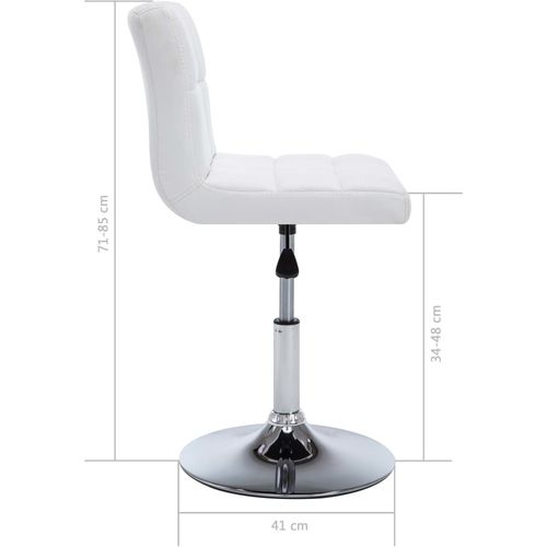 Blagovaonske stolice od umjetne kože okretne 6 kom bijele slika 8