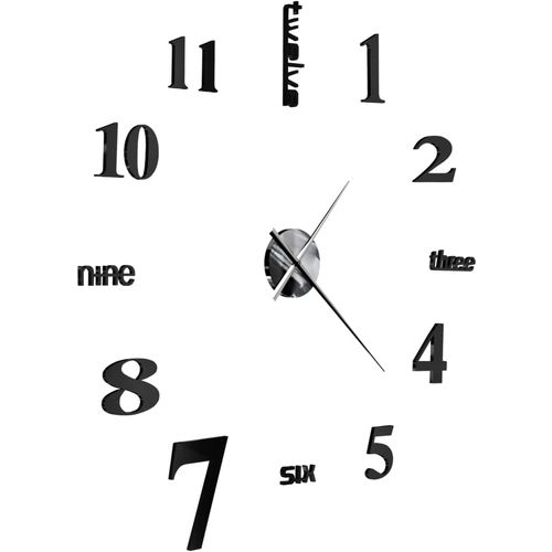 3D zidni sat moderni dizajn 100 cm XXL crni slika 11