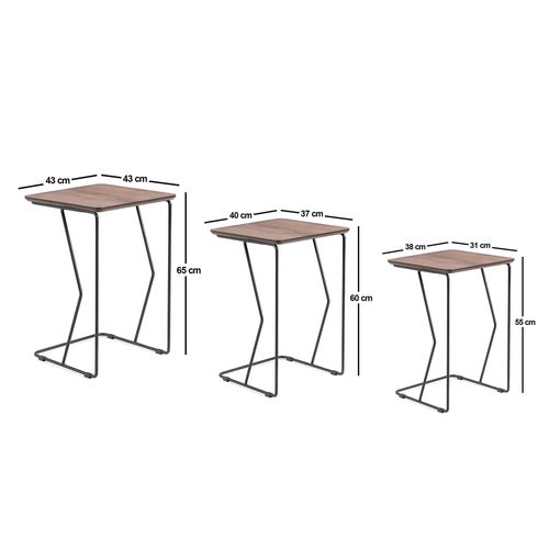 Ren - Walnut Walnut Nesting Table (3 Pieces) slika 12