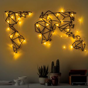 Wallity Metalna zidna dekoracija World Map Led 010