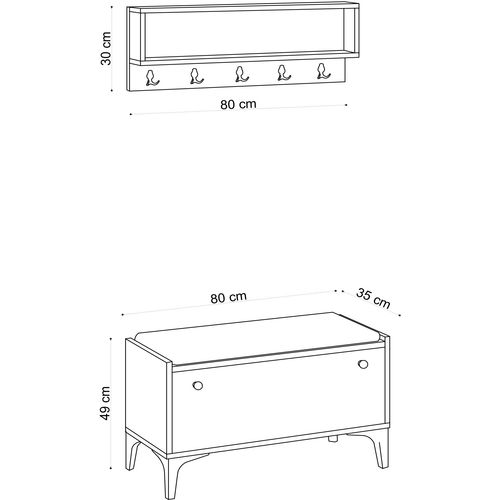 Lena Oak Shoe Cabinet slika 5