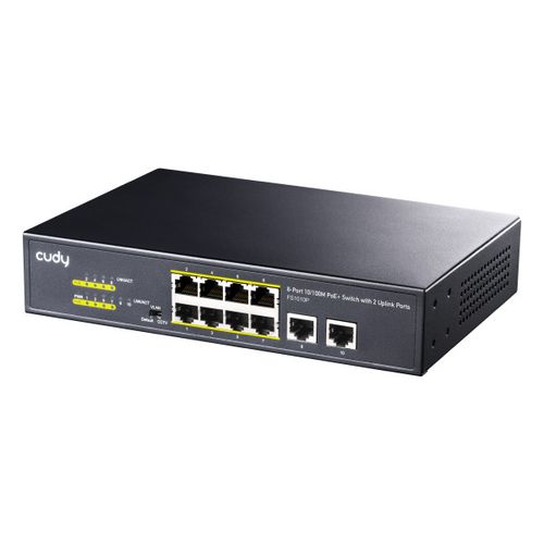 Cudy FS1010P 8-Port 10/100M PoE+ Switch, 2 Uplink 10/100M, 120W, 250m,4KV steel (Alt.PFS3009-8ET-96) slika 5