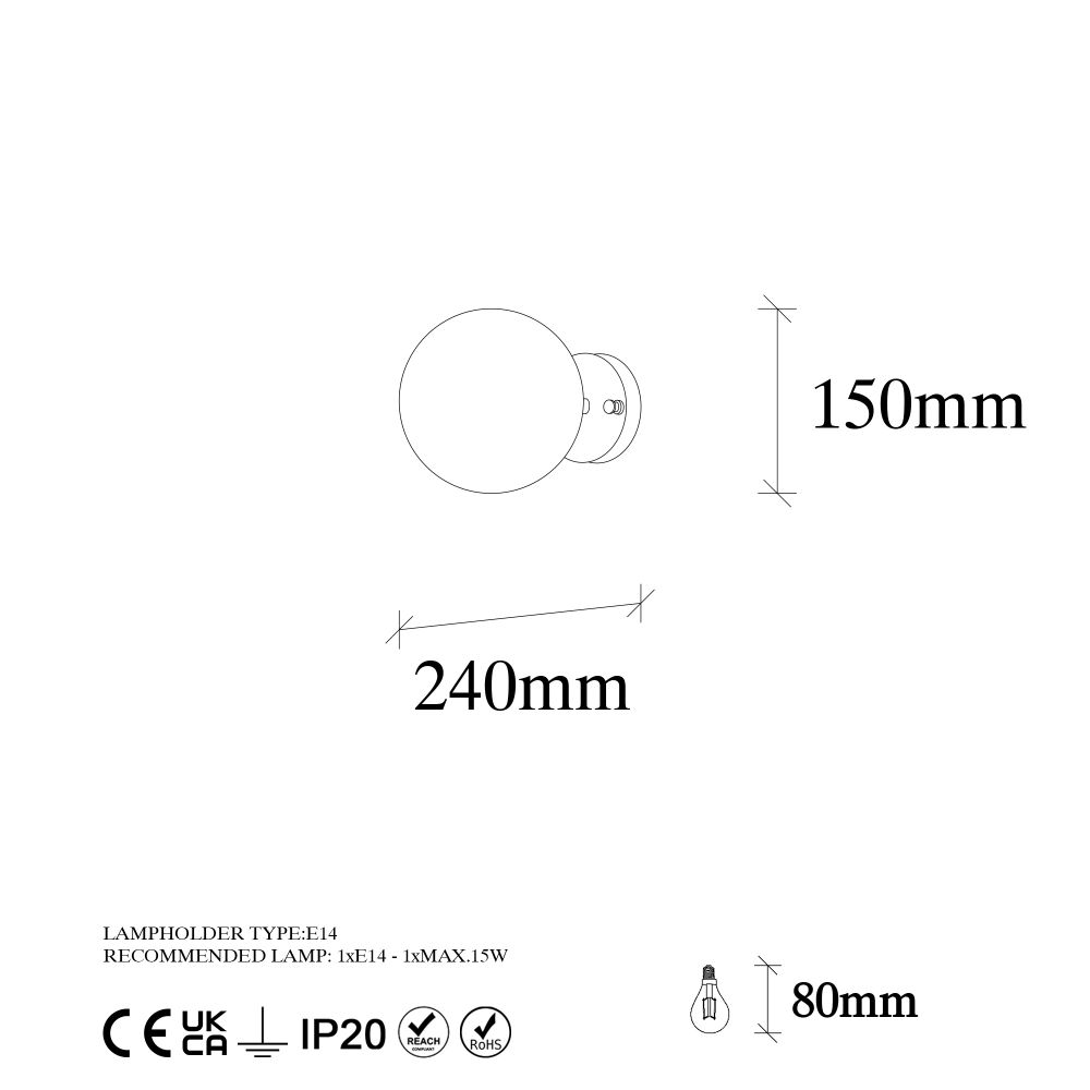 Zidna lampa Atmaca - 10230 u crno-krem boji slika 6