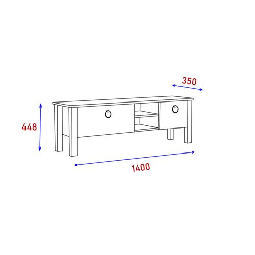 TV komoda Rose - Mermerno Bela sa Crnim Detaljima slika 6