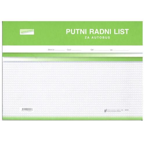 VI-24 PUTNI RADNI LIST ZA AUTOBUS; Blok 2 x 50 listova, 29,7 x 21 cm slika 2