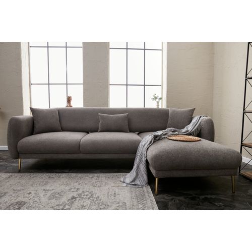 Atelier Del Sofa Kutna garnitura na razvlačenje, Sivo Zlato, Simena Right - Grey slika 1