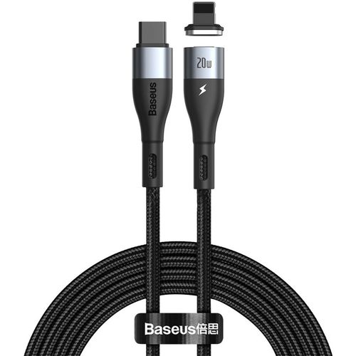 Baseus Zinc USB Type C - Lightning magnetski kabel Power Delivery 20 W 2 m crna slika 1