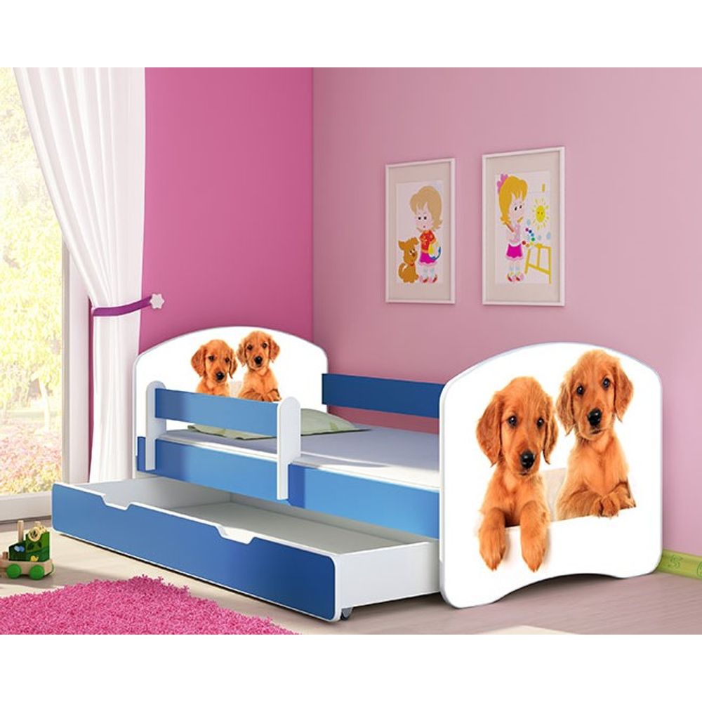 ACMA Dječiji krevet Acma II sa ladicom Blue - 140x70cm - Dezen 39 slika 1
