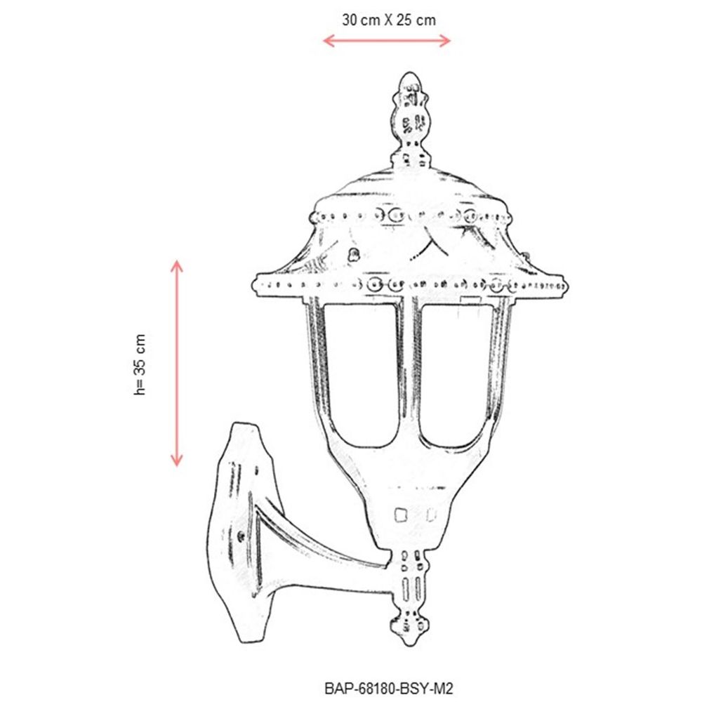 BAP-68180-BSY-M2 Crna Spoljna Zidna Lampa slika 3