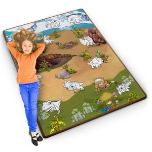 Ricokids RK-344 XXL podloga za bojanje + flomasteri GRATIS - 120 x 90 x 0,3 cm, dinosaur