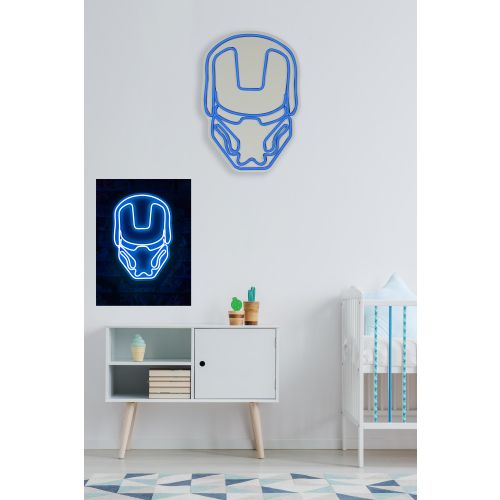 Wallity Ukrasna plastična LED rasvjeta, Iron Man - Blue slika 3