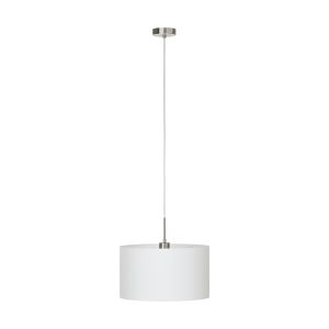 Eglo Pasteri Visilica 1, E27, Ø380 mm, Nikl/Mat, Tekstil Bijela