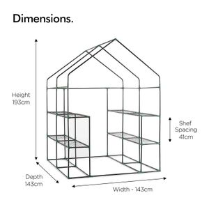 Staklenik VonHaus 143 x 143 x 195 cm