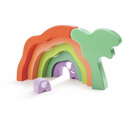 Hape Drveni oblici za slaganje Safari Elephant Stacking Blocks E0489A  slika 1