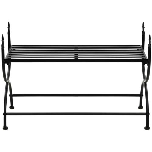 Klupa u starinskom stilu metalna 83 x 42 x 55 cm crna slika 3