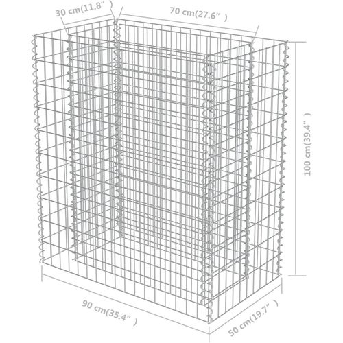 Gabionska sadilica od pocinčanog čelika 90 x 50 x 100 cm slika 30